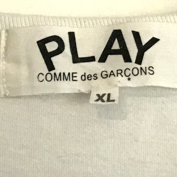 COMME DES GARÇONS PLAY PLAY - Logo Short Sleeve T Shirt - Size XL - CDG - Picture 3 of 15